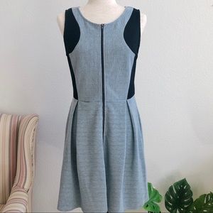 Francesca’s Grey & Black Fit and Flare Dress, Sz L